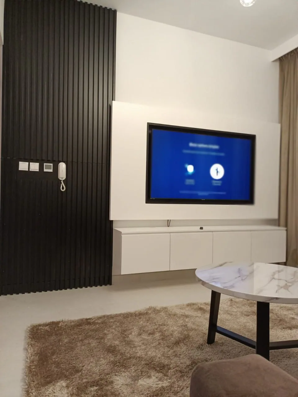 Custom TV and media unit — project view 1