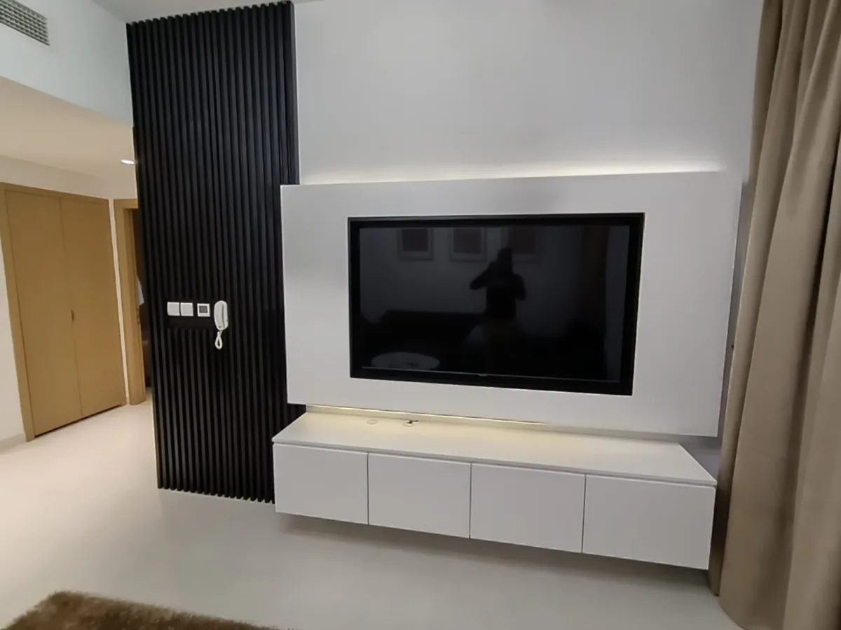 Custom TV and media unit — project view 2