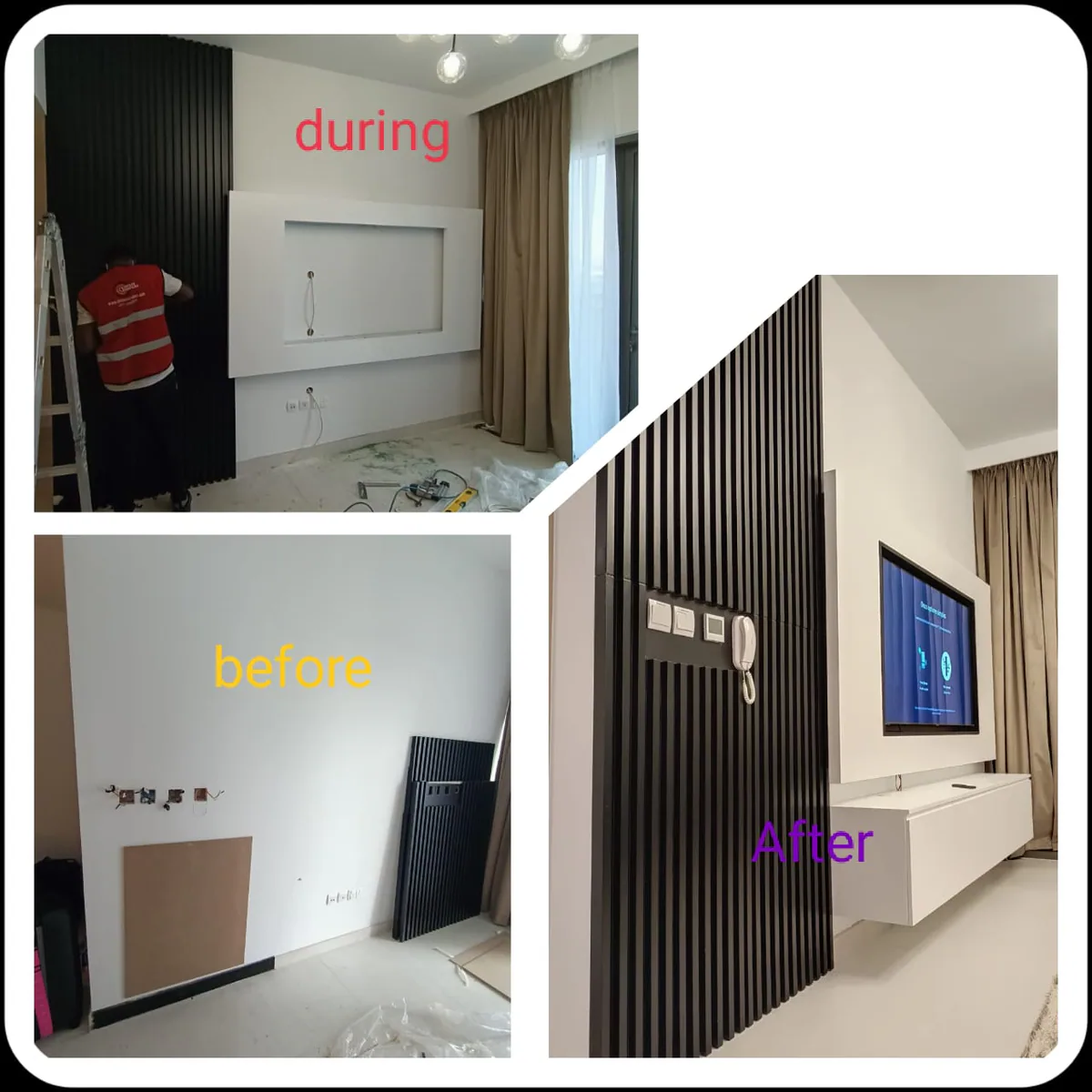 Custom TV and media unit project stage