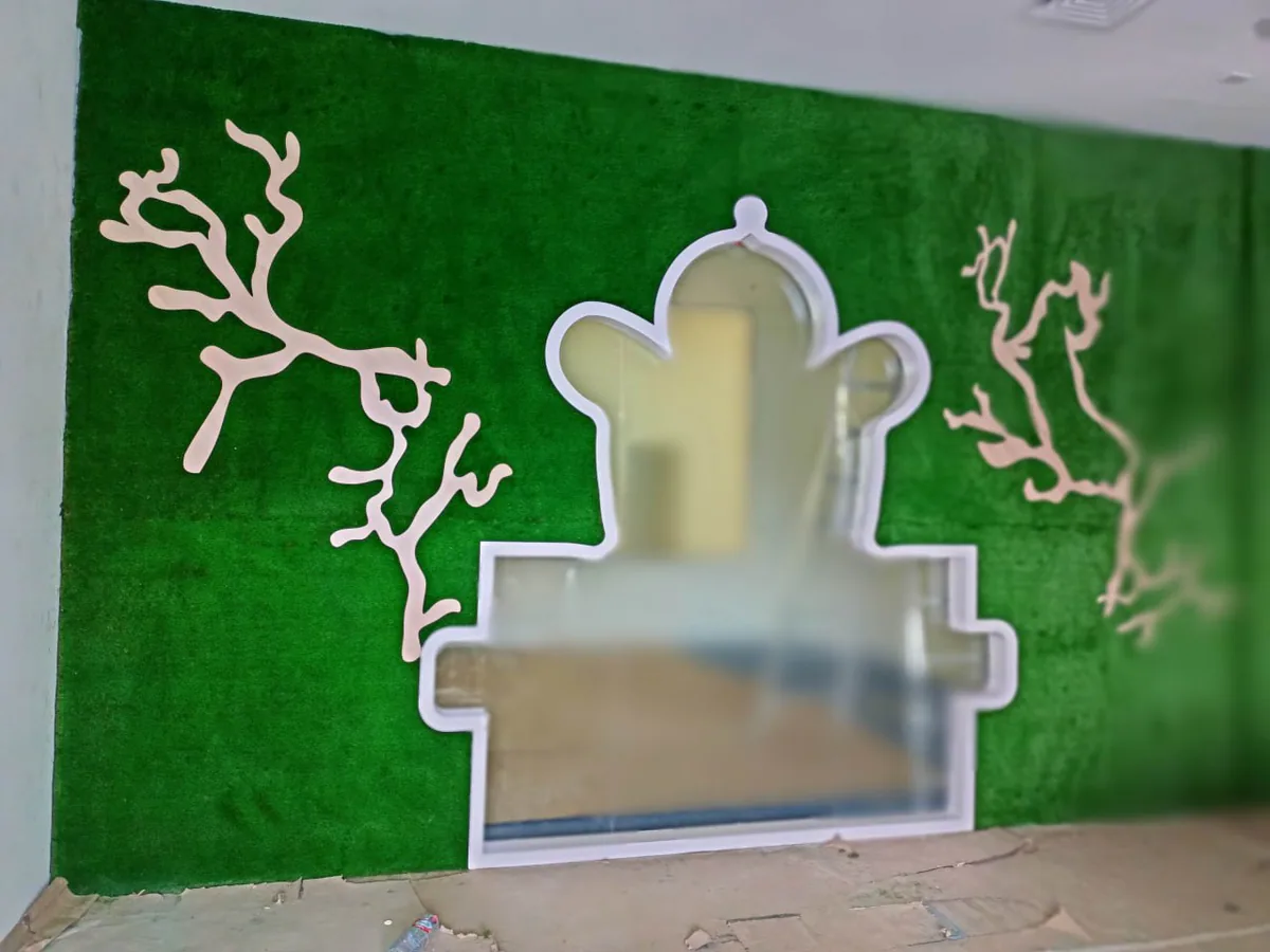 Reception-area fit-out and joinery during the work