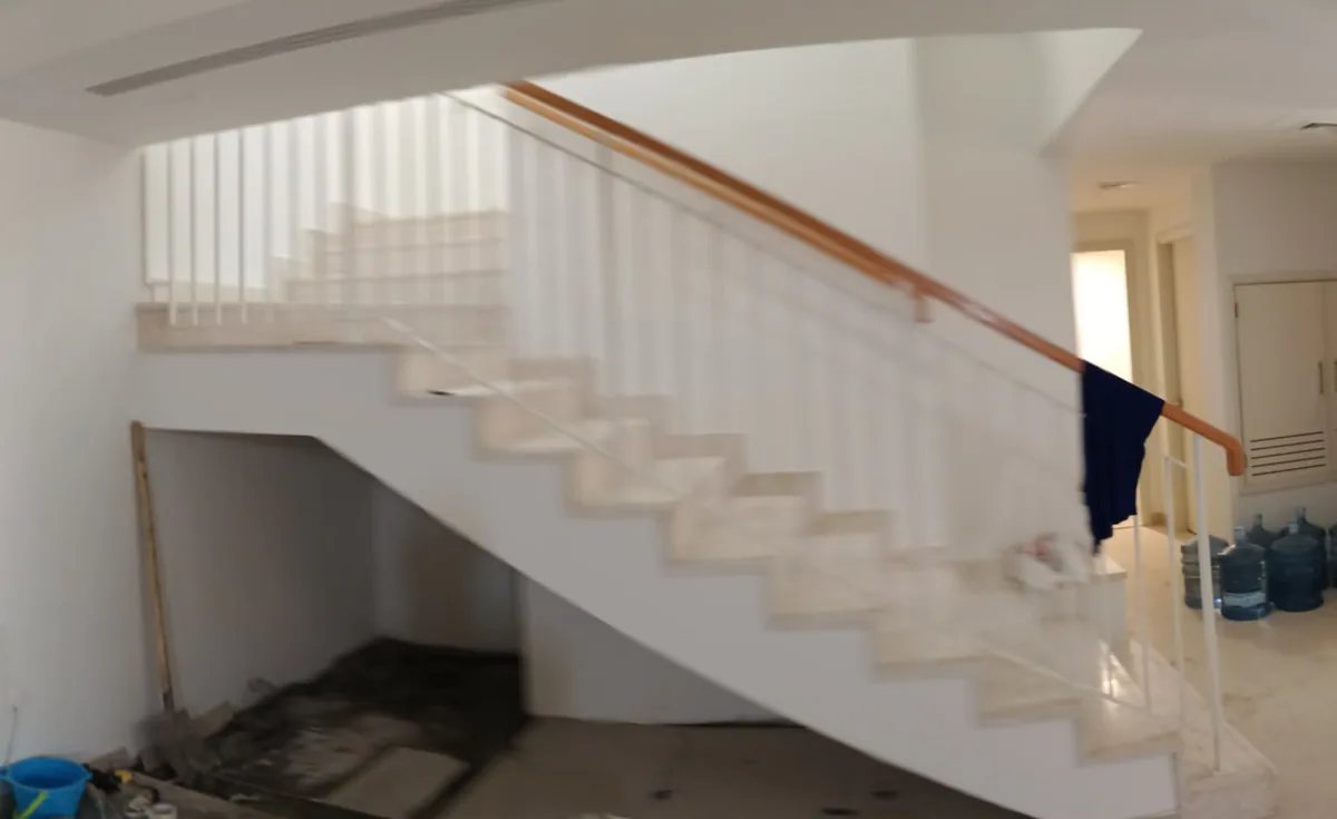 Stair modification work during the work