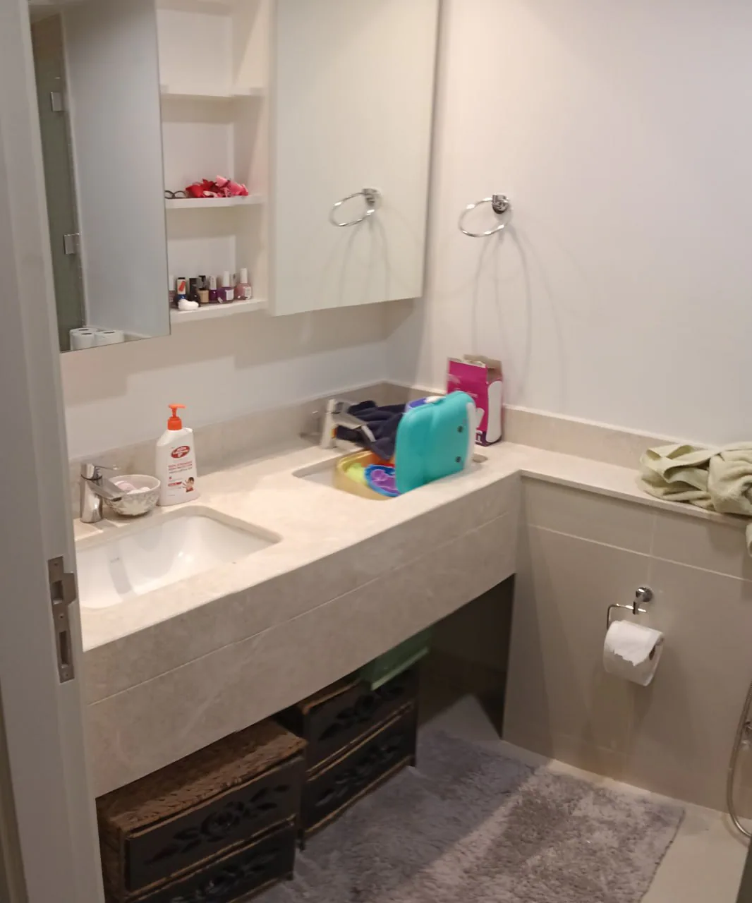 Custom vanity storage project stage